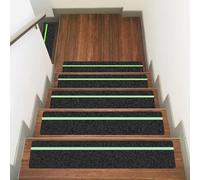 Ealyder Tape Ruban Antidérapant 76 cm x 10 cm, Avec bande Fluorescente, Traction pour Escaliers Marches Decking Intérieur Extérieur - Vert/Noir - 10 Pack