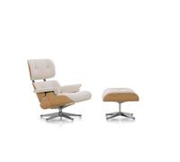 Eames Fauteuil Lounge Avec Ottoman Châtaigne/01 Ivory/Pearl/Aluminium