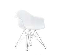 Eames Plastic Arm Chair DAR Chaise Vitra Chromé - Blanc - VITRA 44032000 01 04