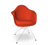 Eames Plastic Arm Chair DAR Chaise Vitra Chromé - Poppy red - VITRA 44032000 01 03