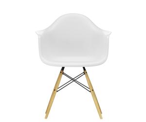 Eames Plastic Arm Chair DAW chaise érable jaune / Cotton white Vitra - 4055737027260