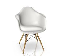 Eames Plastic Arm Chair DAW Chaise Vitra Érable jaunâtre - Blanc - VITRA 4403250002 04