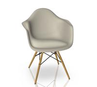 Eames Plastic Arm Chair DAW Chaise Vitra Érable jaunâtre- Caillou - VITRA 44032500 02 11