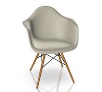 Eames Plastic Arm Chair DAW Chaise Vitra Frêne - Caillou - VITRA 44032500 65 11