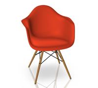 Eames Plastic Arm Chair DAW Chaise Vitra Frêne - Poppy red - VITRA 4403250065 03