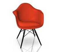 Eames Plastic Arm Chair DAW Chaise Vitra Noir d'érable - Poppy red - VITRA 4403250030 03