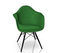 Eames Plastic Arm Chair DAW Chaise Vitra Noir d'érable - Vert - VITRA 44032500 30 42