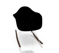 Eames Plastic Arm Rocking Chair chaise à bascule RAR Vitra Érable sombre - Chromé -Deep black - VITRA 44036500 95 01 12