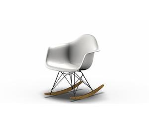 Eames Plastic Arm Rocking Chair RAR fauteuil à bascule Vitra érable jaunâtre - noir - blanc - 4055737192050