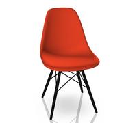 Eames Plastic Side Chair DSW Chaise Vitra Érable noir - poppy rouge - VITRA 44030500 30 03