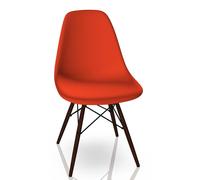 Eames Plastic Side Chair DSW Chaise Vitra Érable sombre - poppy rouge - VITRA 44030500 95 03