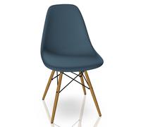 Eames Plastic Side Chair DSW Chaise Vitra Frêne couleur miel - bleu océan - VITRA 44030500 65 83
