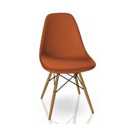 Eames Plastic Side Chair DSW Chaise Vitra Frêne couleur miel - rouille rouge - VITRA 44030500 65 43