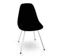 Eames Plastic Side Chair DSX Chaise Vitra Chromé - Deep black - VITRA 44031000 01 12