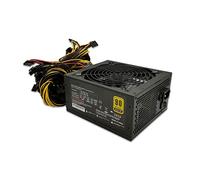 EAMOM Bloc d'alimentation 2000 W Bitcoin Mining PSU PC 8 GPU ATX Ethereum Coin 12 V 4 broches Alimentation