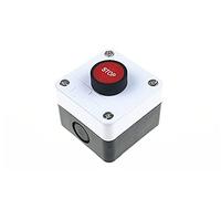 EAMOM Boîte de commande de bouton d'arrêt d'urgence rouge HB2-B10 Boîte de commande étanche HOU ON Bouton 1 normalement fermé