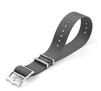 EAMOM Bracelet de montre pour Tudor Biwan, petite fleur rouge, en Nylon NATO, tressé en Jacquard, 20mm, 22mm (Color : Grey (grey marl), Size : 20MM)
