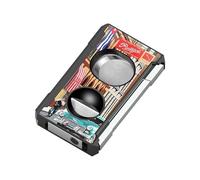 EAMOM Coupe-cigare 4 en 1, guillotine en V avec perforateur et aiguille, outils de poche manuels en métal à motifs (marron)