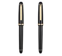 EAMOM Lot de 1 à 5 stylos plume en métal noir doré EF F M iridium fournitures scolaires et de bureau (2 pièces X350, EF)