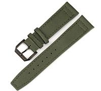 EAMOM Regarder un groupe pour IWC Pilot regarde Portugieser Men d'assurance fermoir à sangle Accessoires Bracelet de montre en cuir en nylon(Green-Black Clasp,21mm)