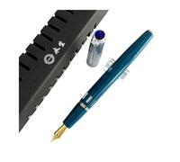 EAMOM Stylo-plume de type piston avec encre visuelle pour fenêtre, bureau, école, écrire, cadeau signature (bleu foncé, F 0,5 mm)