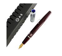 EAMOM Stylo-plume de type piston avec encre visuelle pour fenêtre, bureau, école, écrire, cadeau signature (rouge foncé, F 0,5 mm)