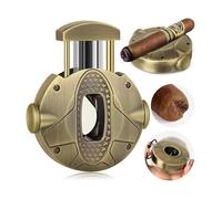 EAMOM V-Cutter 3 en 1 en acier inoxydable, outil de coupe de précision professionnel avec support intégré et base rotative, tondeuse ronde ergonomique (doré)