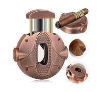 EAMOM V-Cutter 3 en 1 en acier inoxydable, outil de coupe de précision professionnel avec support intégré et base rotative, tondeuse ronde ergonomique (rouge)