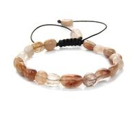 EAmrfvqt Bracelets de perles, Bracelet de perles en pierre irrégulière cristal aigue-marine, corde tissée réglable multicolore(Y)