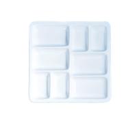 EAmrfvqt Palette plate pour mélanger la peinture, Palette en céramique multi-partition blanche 8-12 pouces aquarelle huile Gouache amateurs artisans(8.5inch)