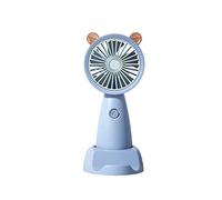 EAmrfvqt Ventilateur portable, Mini ventilateur rechargeable USB Feng Shui multicolore 31x96x185mm avec support de téléphone base(New Blue)