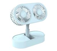 EAmrfvqt Ventilateur portable, Ventilateur portable Feng Shui, mini ventilateur de bureau alimenté par table, 3 vitesses, multicolore(Blue)