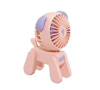 EAmrfvqt Ventilateur portable, Ventilateur portable USB modèle animal de compagnie Feng Shui bureau multicolore(Pink Dog)