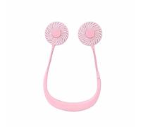 EAmrfvqt Ventilateurs de cou portables, 3 vitesses USB à faible bruit 360 degrés mains libres cou suspendu(Pink)