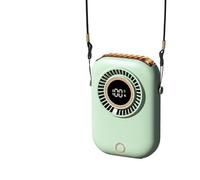EAmrfvqt Ventilateurs de cou portables, Ventilateur de cou suspendu, affichage numérique USB, 5 vitesses, sans lame, multicolore(Whitea2)