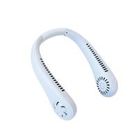 EAmrfvqt Ventilateurs de cou portables, Ventilateur de cou suspendu sans lame, 3 vitesses, refroidissement extérieur, multicolore(White)