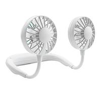 EAmrfvqt Ventilateurs de cou portables, Ventilateur suspendu au cou USB, 3 vitesses, double tête, multicolore, for la maison et l'extérieur(Blue)
