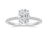 EAMTI Bagues de fiançailles en argent sterling 925 3CT avec zircone cubique CZ taille ovale - Bagues de mariage et de promesse pour elle - Magnifiques alliances pour femmes taille 3-11, Argent