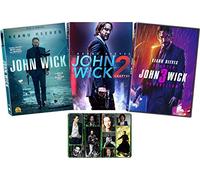 Eamufa John Wick: Chapters 1-3 Complete DVD Keanu Reeves Movie Series with Bonus Glossy Art Print