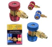 EAN TC TECHNIC - Raccords Rapides G1119-4 HP + LP pour réfrigérant R134A, Lot de 2 - Raccord de Service Low/High - Connexion Rapide et étanche - Construction Robuste en Aluminium et Laiton