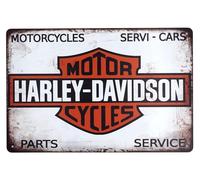 EANAGO Plaque en tôle rétro vintage nostalgique - Idée cadeau pour homme - Métal - 20 x 30 cm - Décoration - Moto - Harley Davidson - Atelier