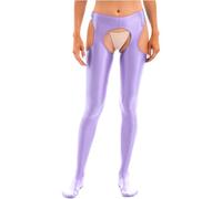 Eandarui Collant Femme Sexy Hot Ouvert Bas Femme Autofixant Pratique Ouverture Entrejambe Pantacollant Taille Moyenne Blanc Noir Bleu Rose Vert Rouge Gris Violet Marron Lavande M
