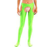 Eandarui Collant Femme Sexy Hot Ouvert Bas Femme Autofixant Pratique Ouverture Entrejambe Pantacollant Taille Moyenne Blanc Noir Bleu Rose Vert Rouge Gris Violet Marron Vert Fluorescent XL