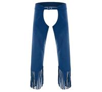 Eandarui Pantalons Cowboy Pour Homme En Daim Pantalons Sans Entrejambe Hippie Tenue Traditionnelle Cowboy Rodeo Ranger Costume Carnaval Halloween Bleu M