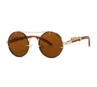 EANGK Lunettes de soleil à double faisceau hommes et femmes lunettes de soleil rondes rue UV400