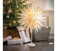 EANLOLY Étoile de Noël debout éclairée - Lampe de table LED en papier pour décoration de Noël intérieure fenêtre, étoiles lumineuses, éclairage de Noël, guirlande lumineuse blanche