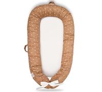 EAQ Chaise longue pour bébé, couffin doux et respirant, parfait pour cadeau de naissance, 100 % coton, pour la sieste ou les voyages pour 0 à 12 mois (marron)