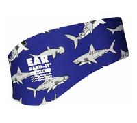 Ear Band-It Ultra Bandeau de natation (empêche l'eau d'entrer, tenir les bouchons d'oreille) recommandé par les médecins Taille L (8 ans adultes) - Requin
