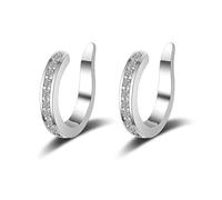 Ear Clips, Pierceless Ear Cuff,Portable & Adjustable Fake Earrings,Plated Earring Clips,Cartilage Earring for Women (1pcs Silver)