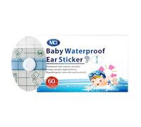 Ear Covers, Waterproof Caps, Shower Protection Seal, Safe Adhesive Design, Great to Use for Bathing, Swimming, and Travel Use for Kids, 1 Box, 60